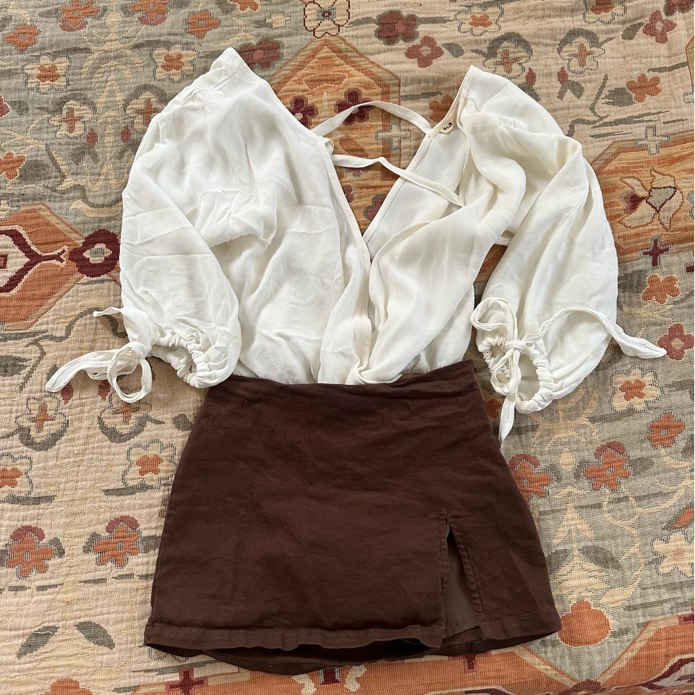 For Love and Lemons Buenos Noches Bodysuit in White